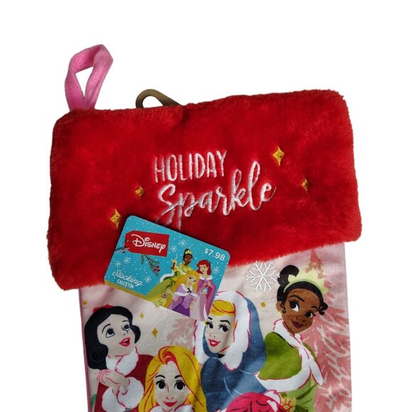 Ruz Disney Princess Holiday Sparkle 18 inch Embroidered Plush Christmas Stocking - Picture 3 of 5
